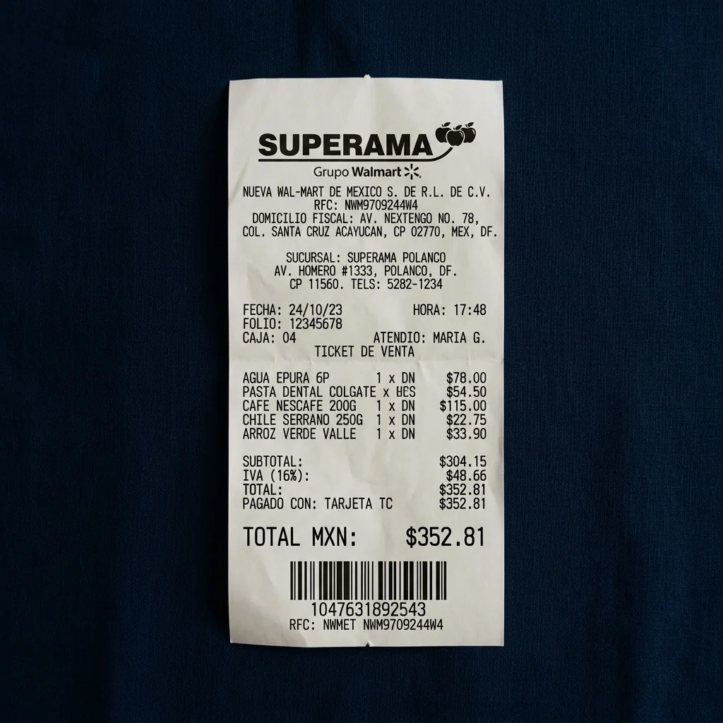 Recibo de supermercado